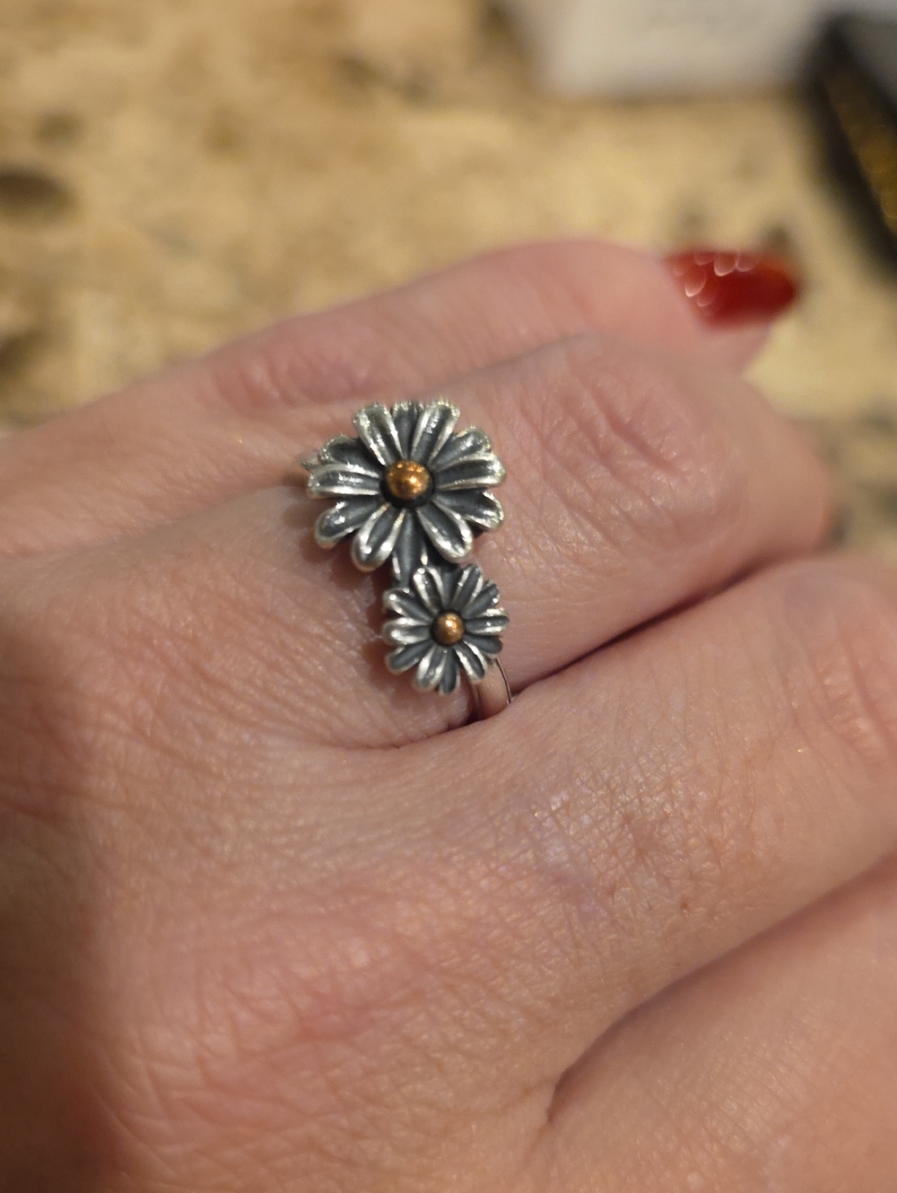 James Avery Size 7 Blooming Daisies Ring 925 Sterling Silver Retired Piece